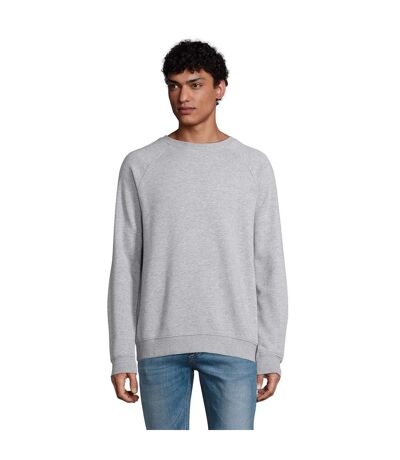 Unisex Adult Space Organic Raglan Sweatshirt Grey Marl SOLS