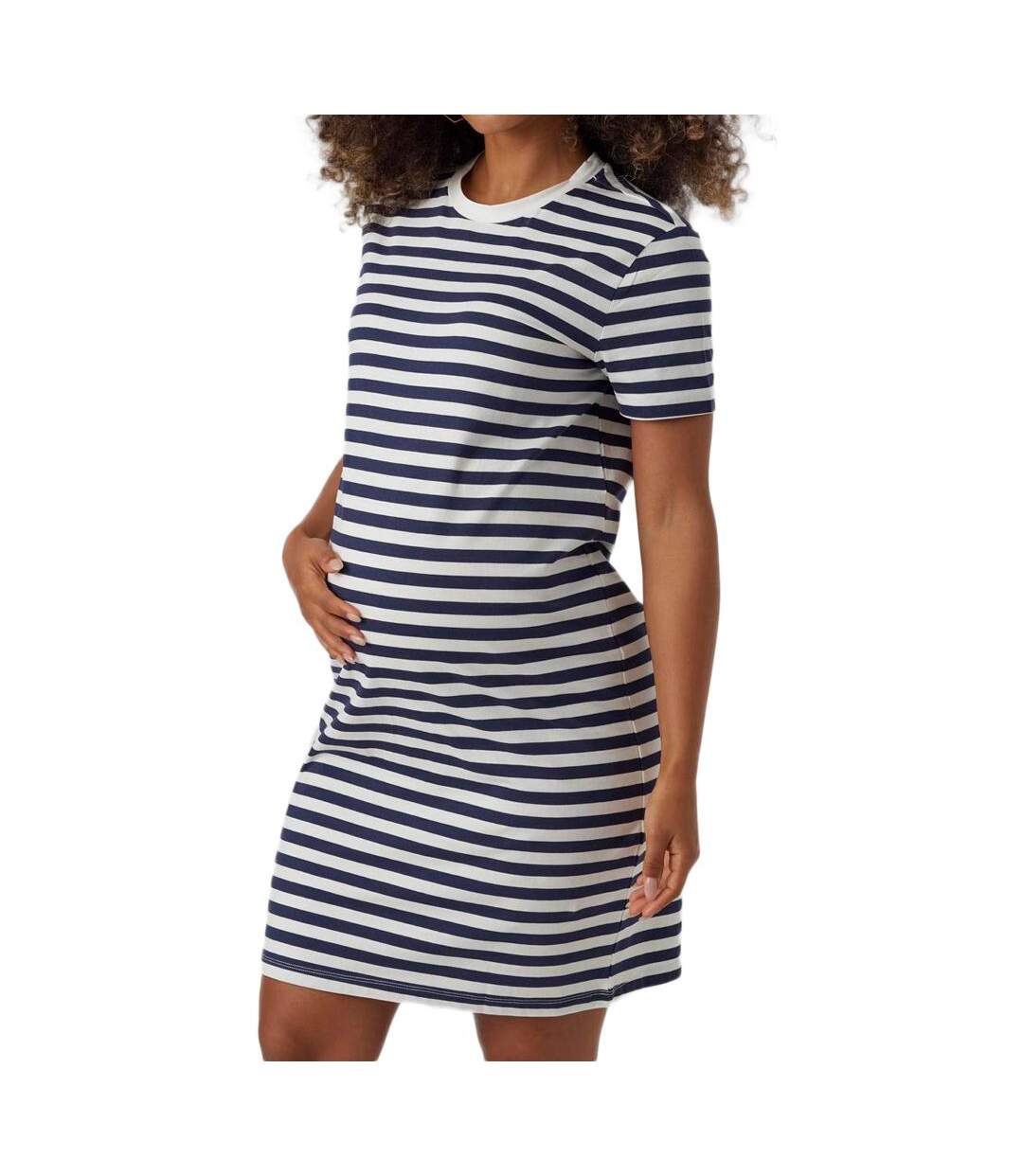 Robe de Grossesse Marine/Blanche Femme Vero Moda Maternity 20018191 - M-1