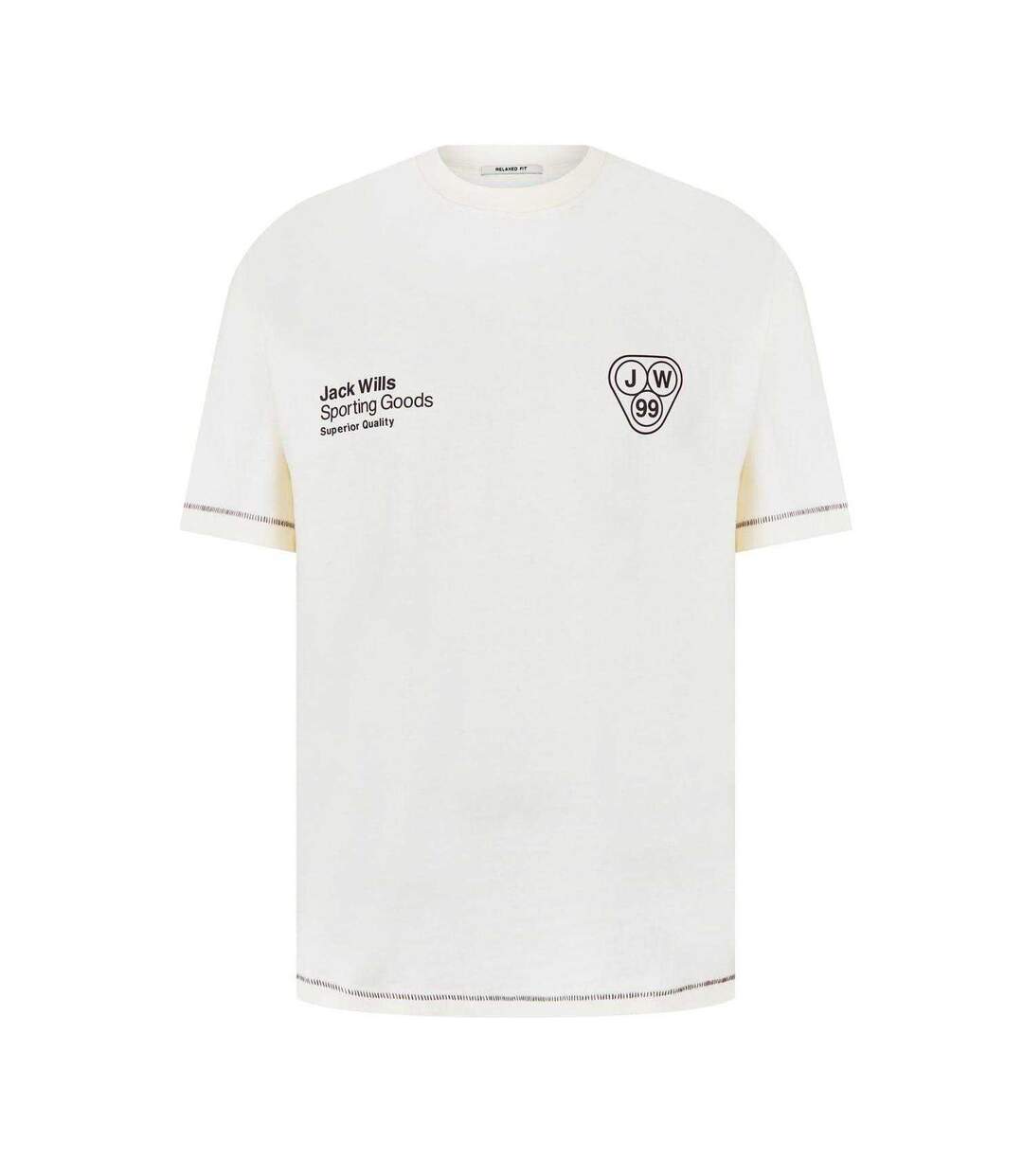 Mens Superior Crew Neck T-shirt Cream Jack Wills-2