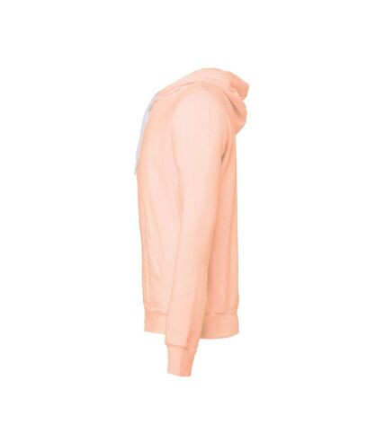 Unisex adult polycotton pullover hoodie peach Bella + Canvas