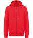 Sweat shirt zippé à capuche coton bio - Mixte - K4008 - rouge