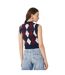 Sweat Sans Manches Motif/style Losange Femme Bleu Marine Rouge Blanc Tommy Jeans-3