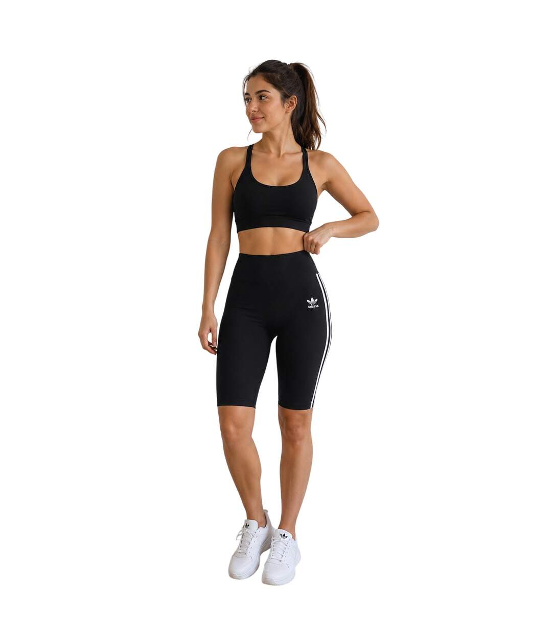 Short Motif/style 3 Rayures Classics Femme Noir Adidas-2