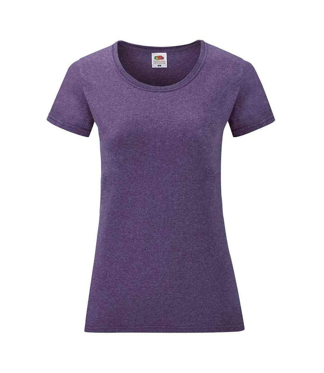 Womens/ladies valueweight heather lady fit t-shirt heather purple Fruit of the Loom