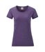 T-shirt valueweight femme violet chiné Fruit of the Loom