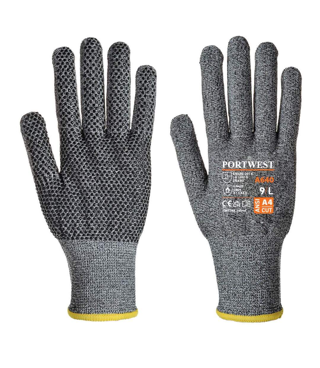 Unisex adult cut resistant liner gloves l grey Portwest-1