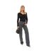 Jean Motif/style Embelli Femme Gris Délavé I Saw It First-1