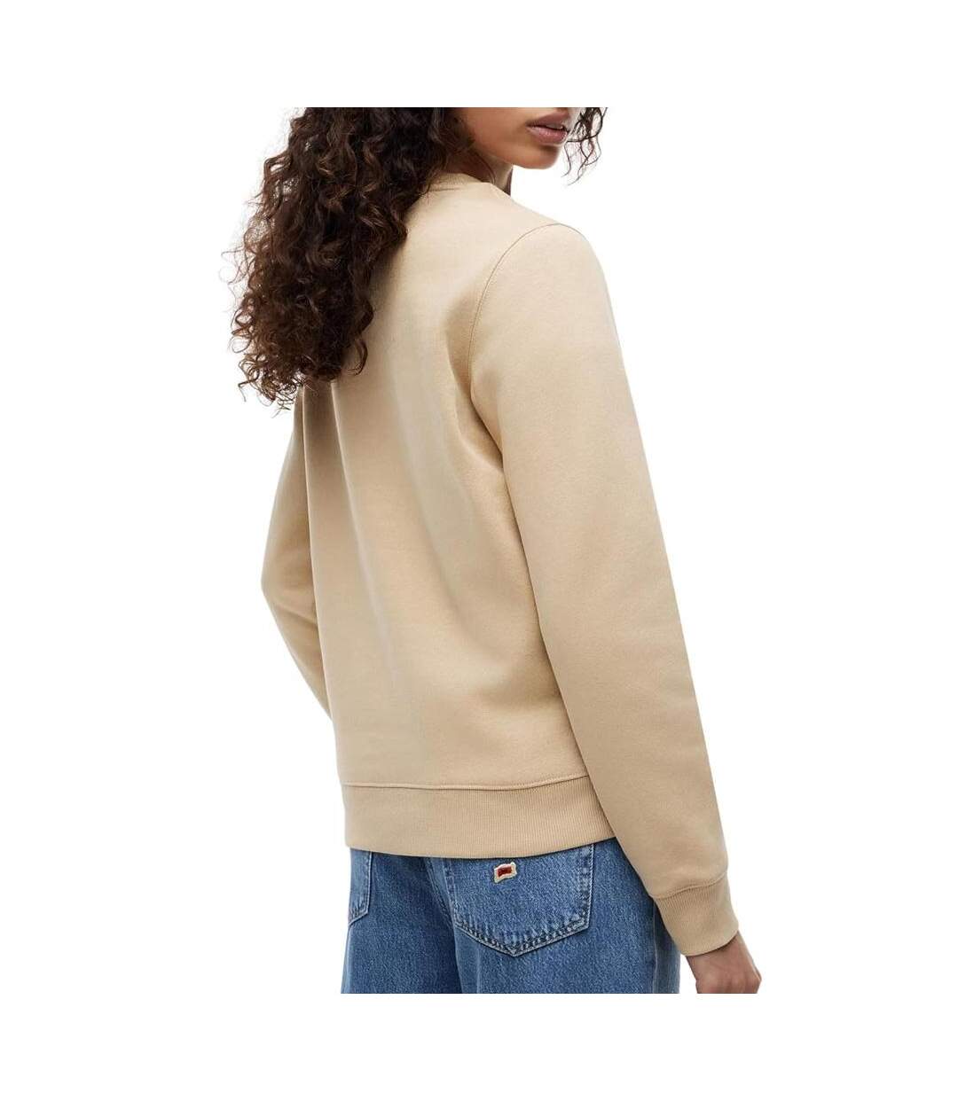 Sweat beige  femme tommy hilfiger flag crew1-2