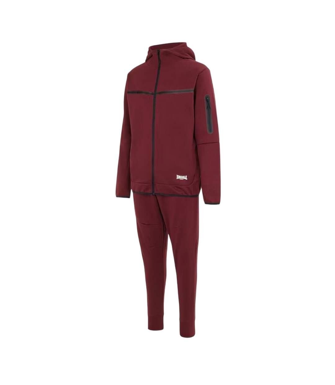 Mens Tracksuit Burgundy Lonsdale-3