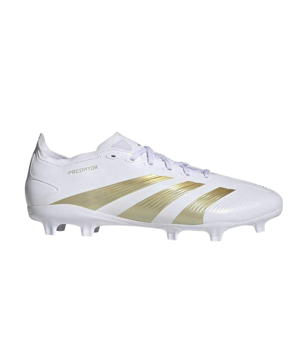 Mens Predator 24 League Leather Firm Ground Football Boots White Gold Bling Adidas-1