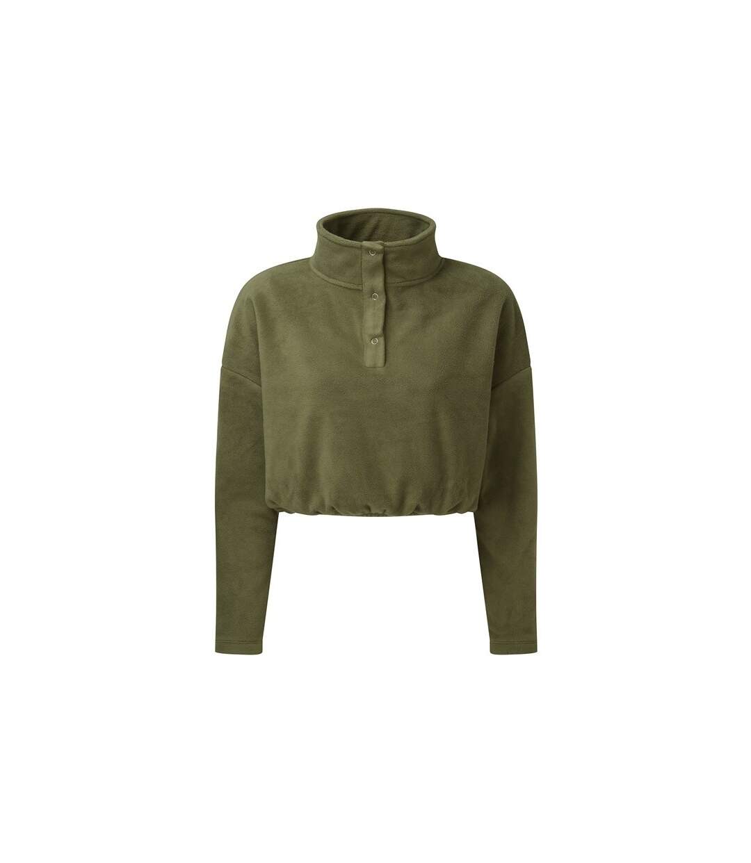 Womens/ladies Cropped Fleece Top Olive TriDri-1