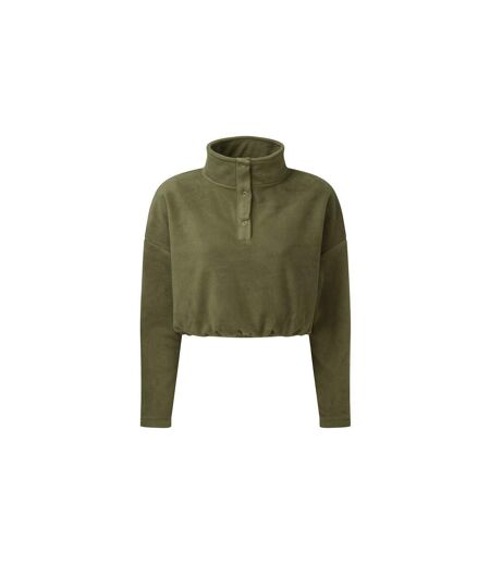 Womens/ladies Cropped Fleece Top Olive TriDri