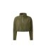 Womens/ladies Cropped Fleece Top Olive TriDri-1