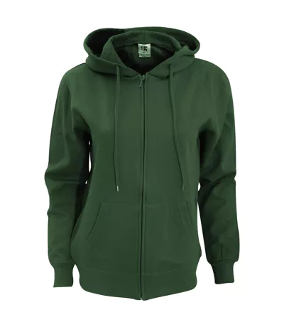 Sweatshirt Uni À Capuche Et Fermeture Zippée Femme Vert Bouteille SG