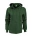 Sweatshirt Uni À Capuche Et Fermeture Zippée Femme Vert Bouteille SG-1
