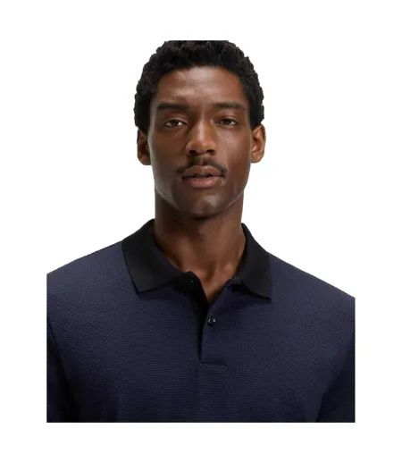 Polo Homme Bleu Foncé Boss
