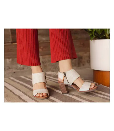 Womens/ladies Majorca Cut Out Leather Sandals Natural White Toms