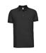 Mens pique stretch polo shirt black Russell