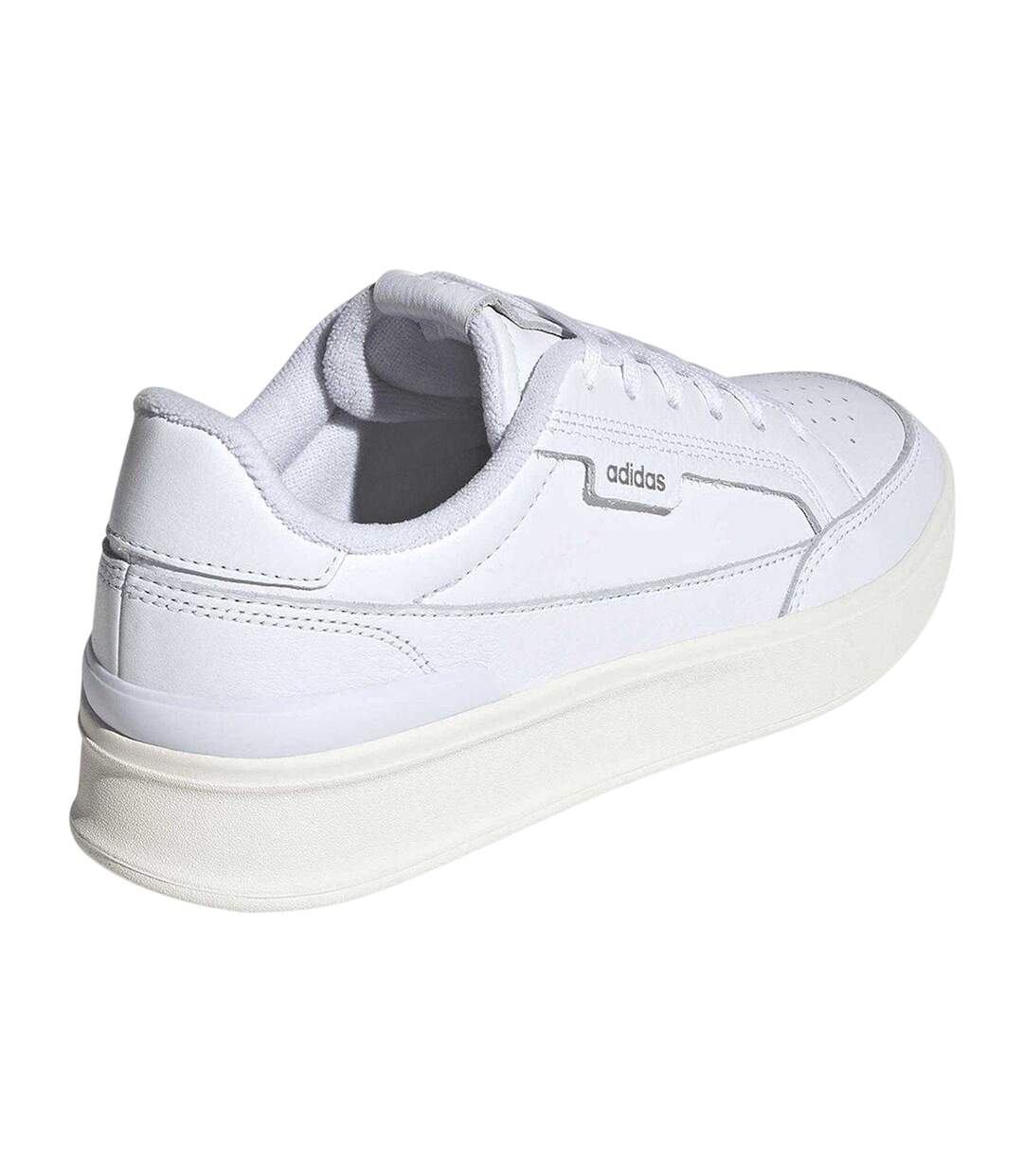 Womens/ladies Aspyre Perforated Leather Running Shoes White Silver Adidas-2
