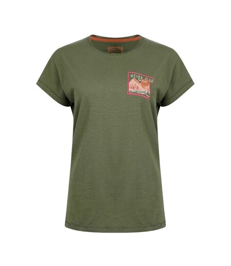 T-shirt location femme vert olive Weird Fish