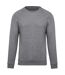 Mens organic cotton crew neck raglan sweatshirt grey heather Kariban