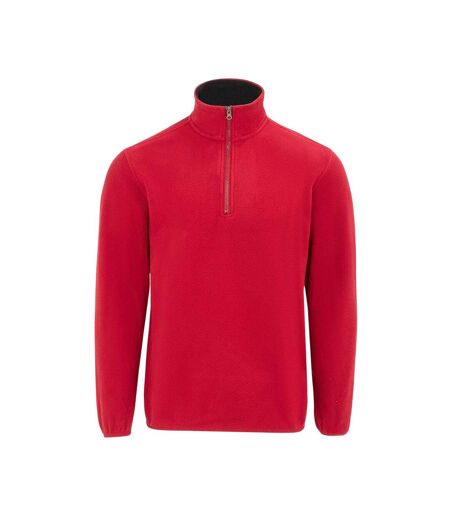 Mens Quarter Zip Fleece Jacket Red Donnay