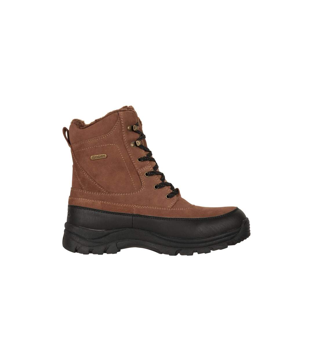 Mens stowe leather waterproof thermal snow boots brown Mountain Warehouse-4
