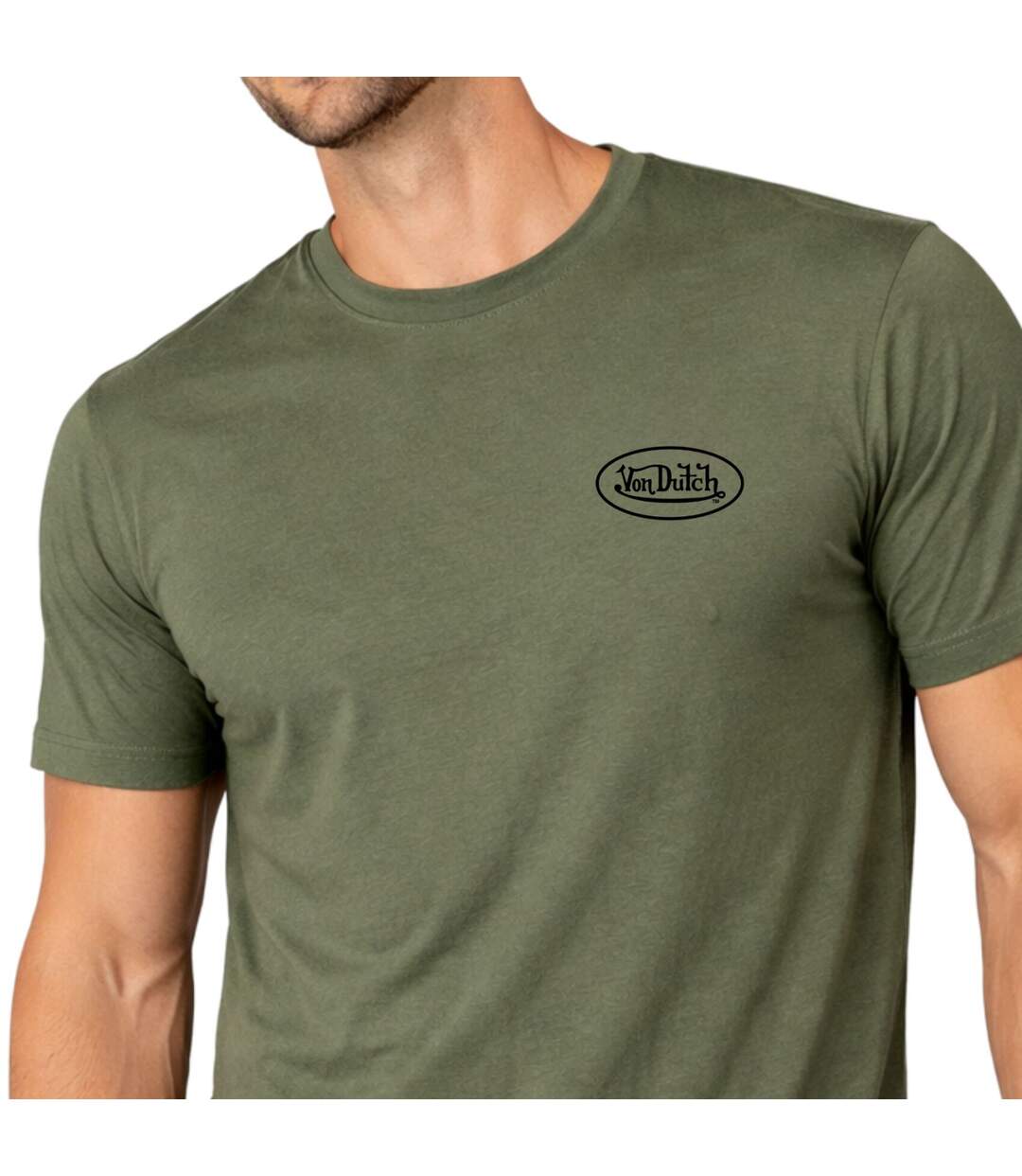 T-shirt homme col rond en jersey 140grm imprimé devant Log4 Vondutch-2