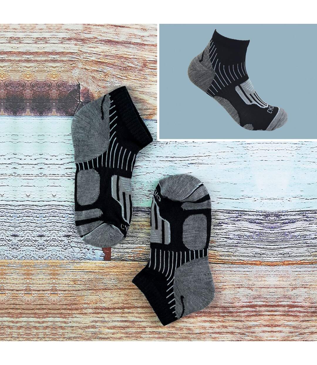3 Pack Ladies Anti Sweat Ankle Sports Socks with Heel Padding-5