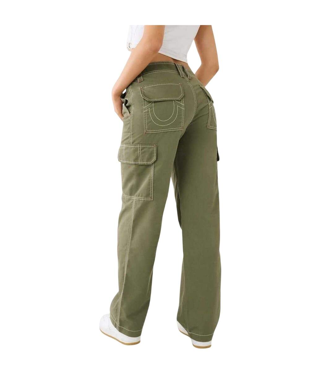 Pantalon À Poches Motif/style Militaire Femme Olive True Religion-3