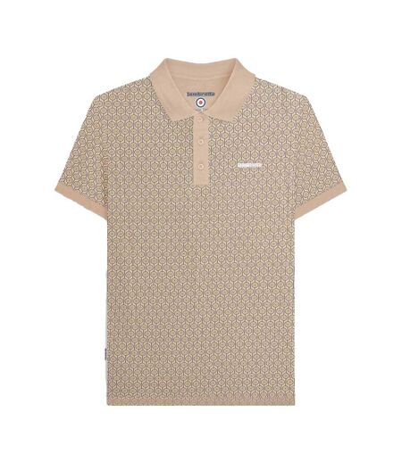 Polo Motif/style Cercle Géométrique Homme Beige Gris Lambretta