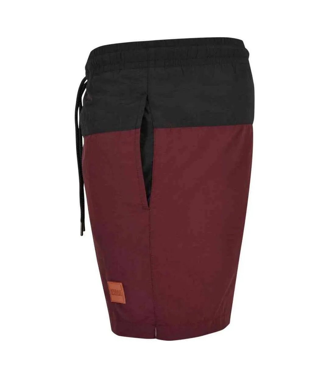 Mens Block Swim Shorts Cherry Black Urban Classics-3