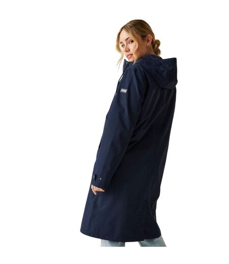 Womens/ladies reinna long length waterproof jacket navy Regatta