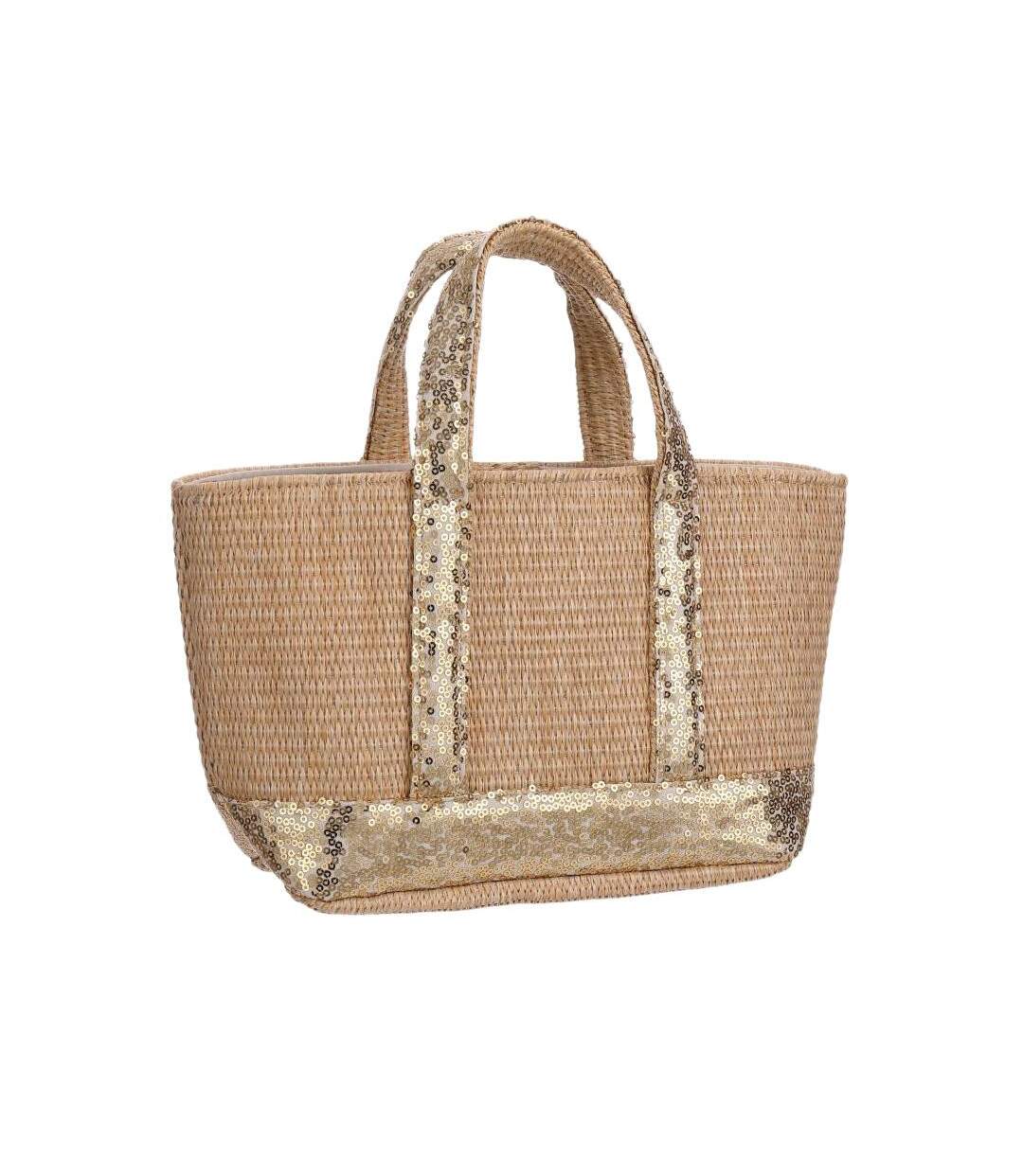 Sac à main beige/paille femme stella green sequin - taille unique-1