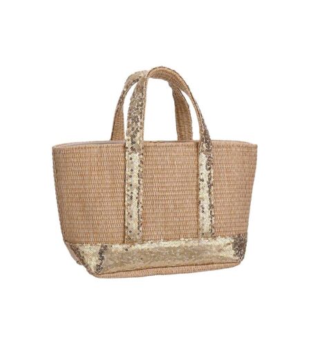 Sac à main beige/paille femme stella green sequin - taille unique
