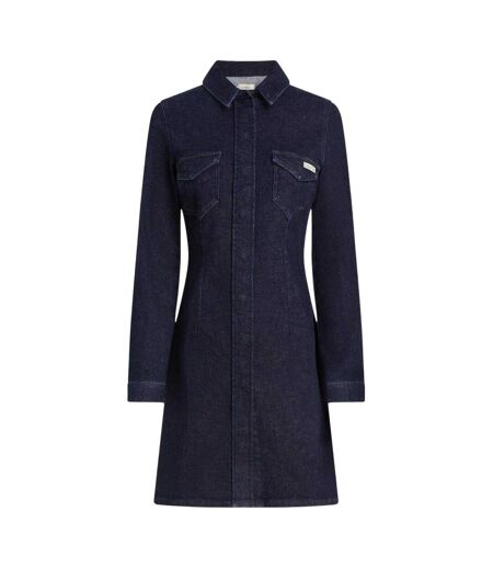 Robe Chemisier Courte Femme Bleu Foncé Calvin Klein
