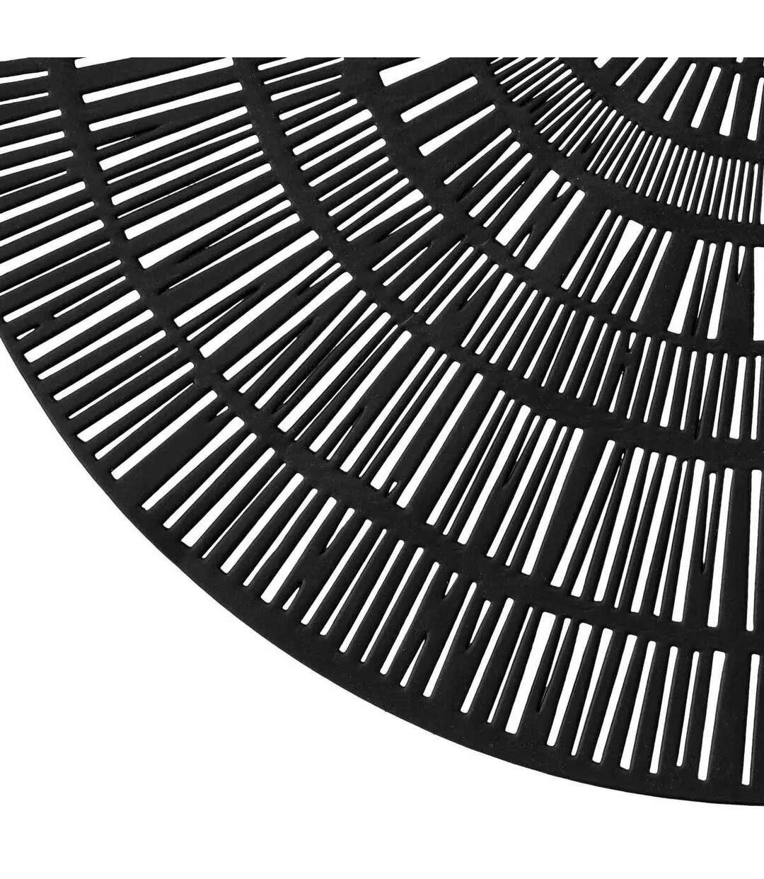 Set de Table Rond Déco Rayon 38cm Noir-3