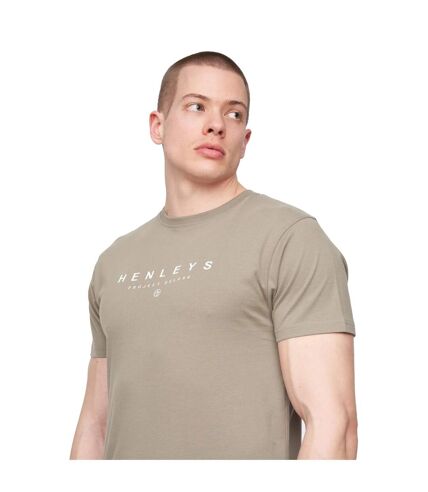 Mens ninesix logo t-shirt dusty olive Henleys