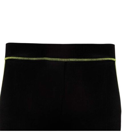 Tri Dri Womens/Ladies Calf Length Fitness Leggings (Black/ Lightning Green)