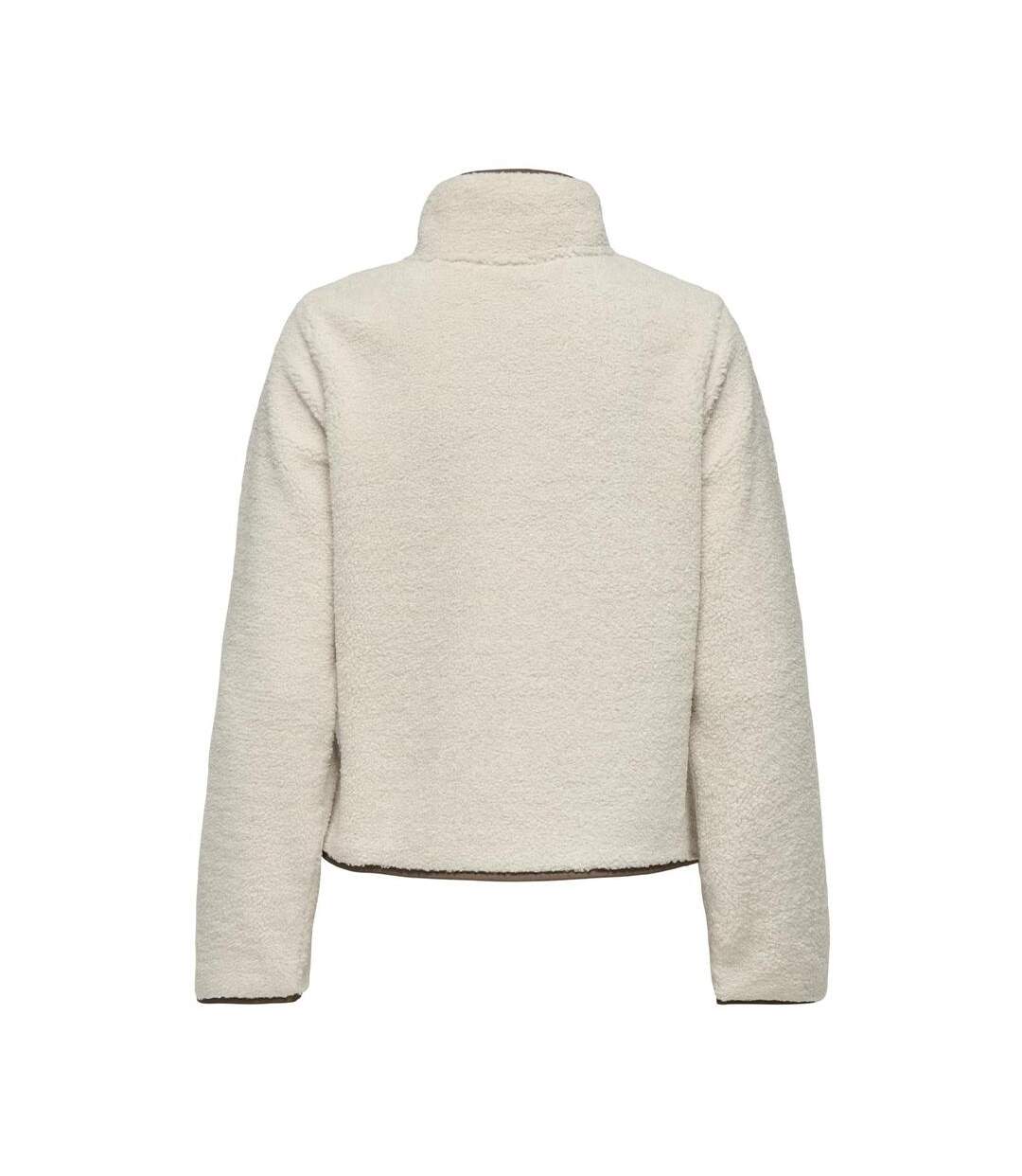 Veste bouclette écru femme jdy teddy-2