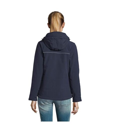 Womens/ladies Rock Padded Soft Shell Jacket French Navy SOLS