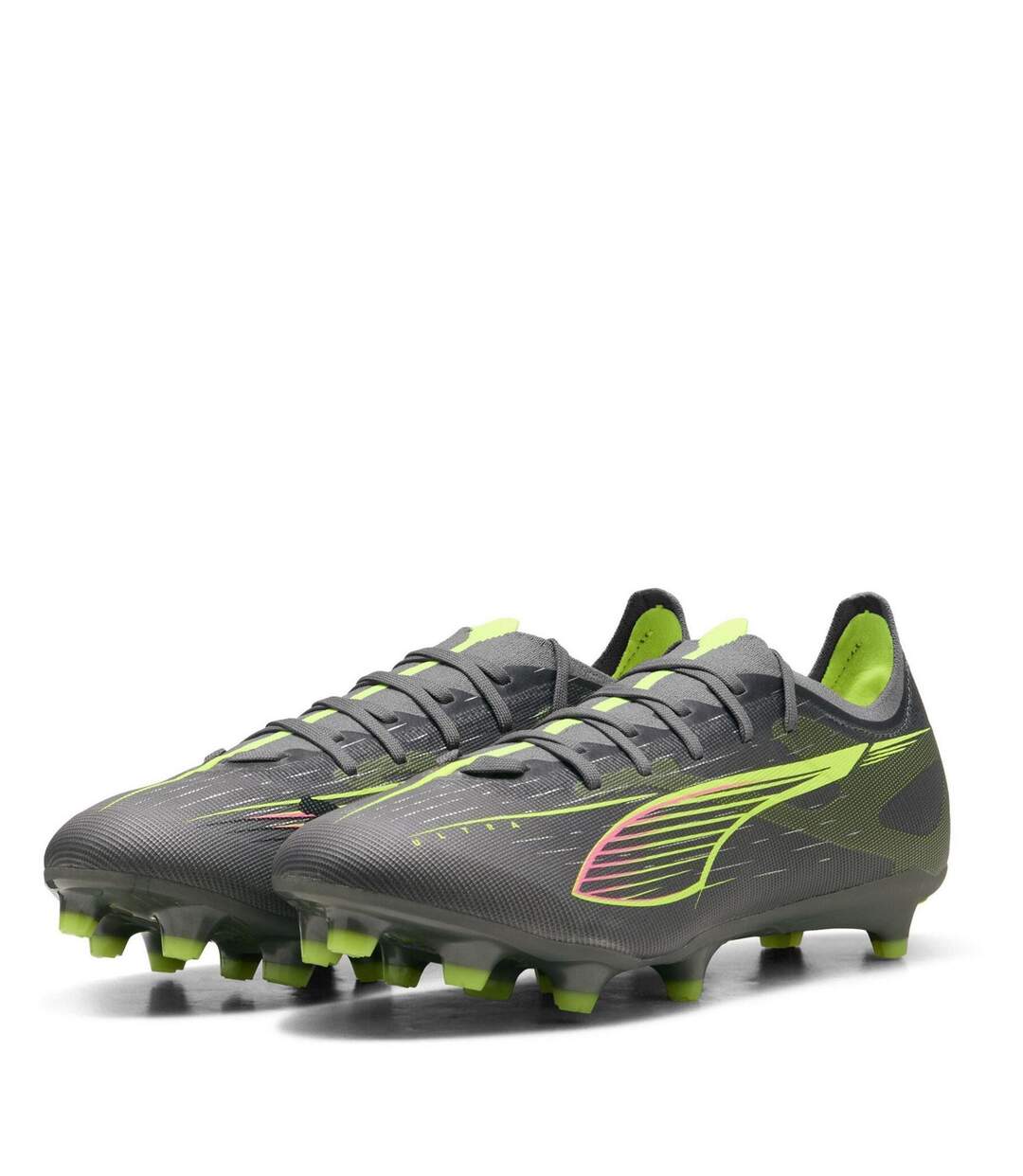Mens Ultra 5 Match Firm Ground Football Boots Silver Yellow Puma-1