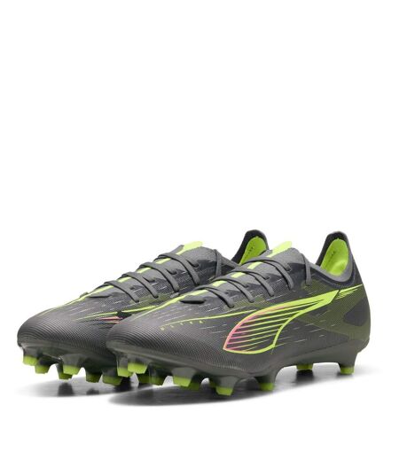 Mens Ultra 5 Match Firm Ground Football Boots Silver Yellow Puma