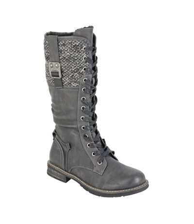 Bottines De Combat Gabriela Femme Noir Gris Cipriata
