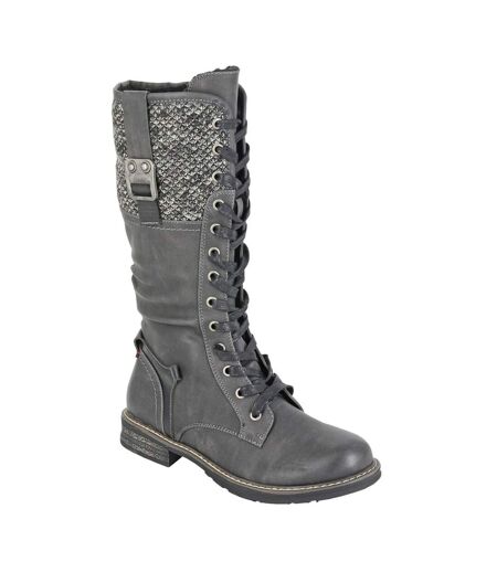 Bottines De Combat Gabriela Femme Noir Gris Cipriata