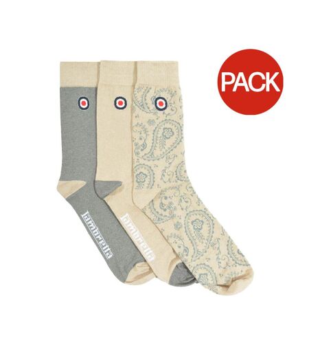 Pack Of 3  Mens Paisley Socks  Iron Stone Lambretta