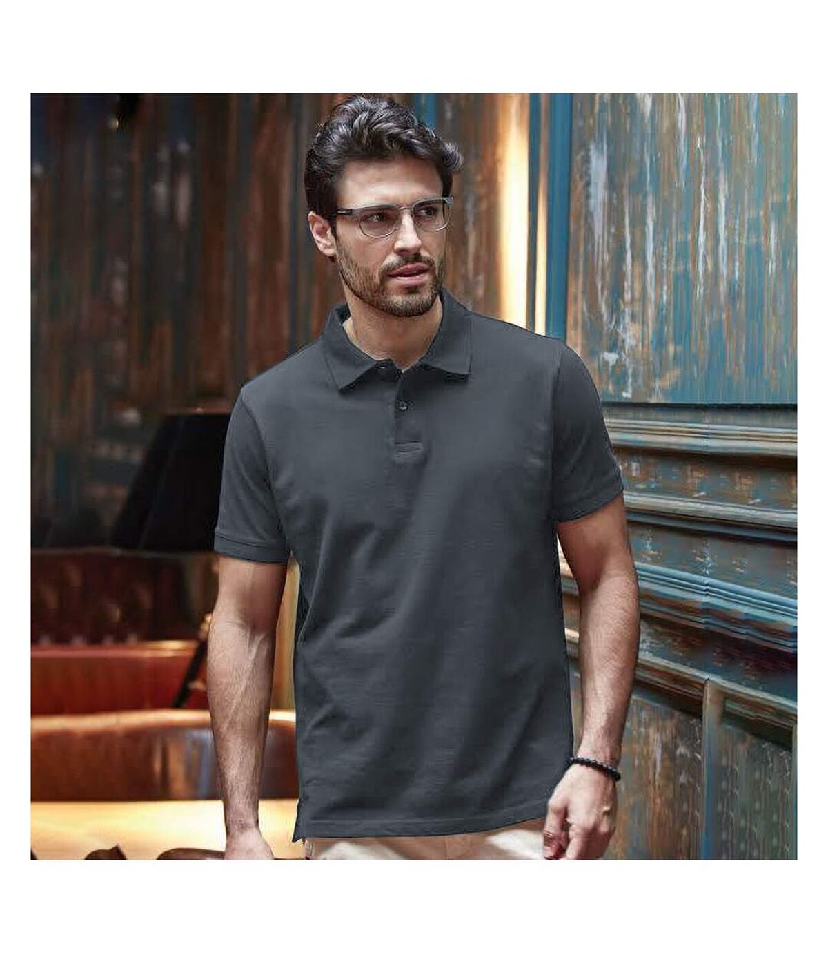 Tee Jays Mens Heavy Pique Short Sleeve Polo Shirt (Dark Grey)