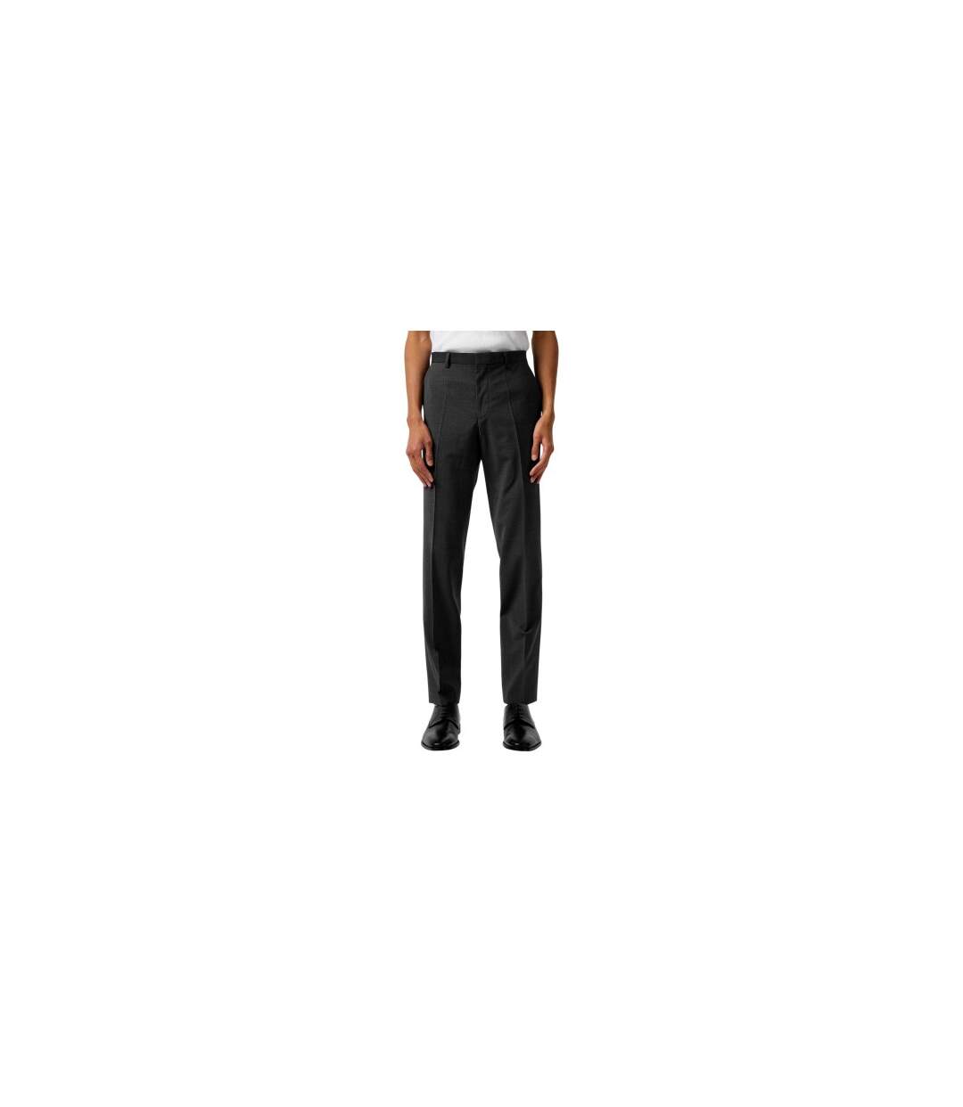 Mens Hesten Slim Business Suit Trousers Dark Grey Hugo-1