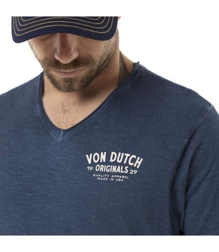 T-shirt homme col V en coton print devant et dos Wings Vondutch