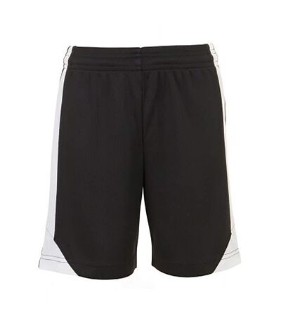 SOLS Mens Olimpico Soccer Shorts (Black/White) - UTPC2788